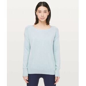 Lululemon Full Extension Sweater in Heathered Starlight mint green sz8 cashmere